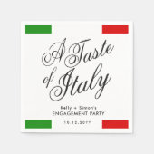 Serviette En Papier Dîner Italien À Thème | Partie d'engagement (Devant)