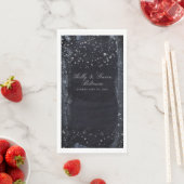 Serviette En Papier Dîner Mariage de nuit Silver Starry (En situation)