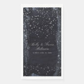 Serviette En Papier Dîner Mariage de nuit Silver Starry (Devant)