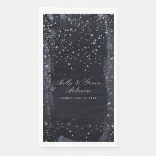 Serviette En Papier Dîner Mariage de nuit Silver Starry