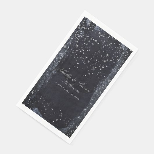 Serviette En Papier Dîner Mariage de nuit Silver Starry (Coin)