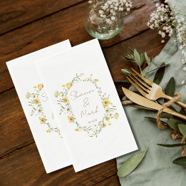 Serviette En Papier Dîner Mariage fleur sauvage