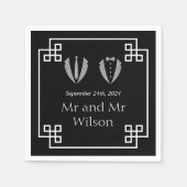 Serviette En Papier Dîner Mariage Gay Tuxedo Deux Chambres Cocktail (Devant)