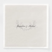 Serviette En Papier Dîner Mariage Simplement Élégant Script Cream (Devant)