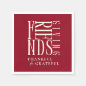 Serviette En Papier Dîner moderne de Thanksgiving entre amis (Devant)