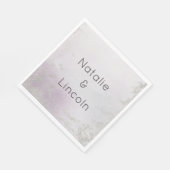 Serviette En Papier Dîner Monogram Mariage Ombre Lavender Purple Luxe (Coin)