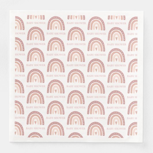 Serviette En Papier Dîner Motif simple rose arc-en-ciel (Devant)