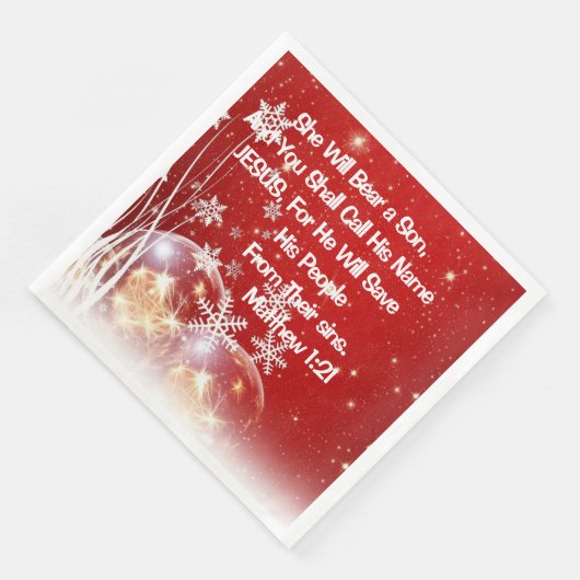 Serviette En Papier Dîner Napkin Elle Portera Un Fils Noël (Coin)