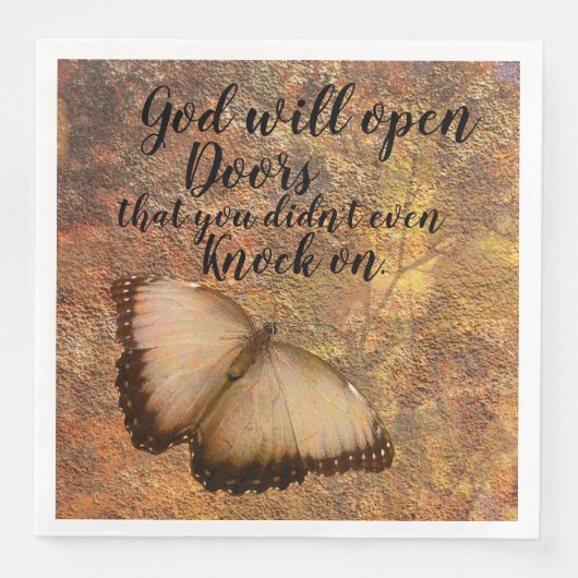 Serviette En Papier Dîner Papier Napkin Dieu ouvre les portes Religieu (Devant)