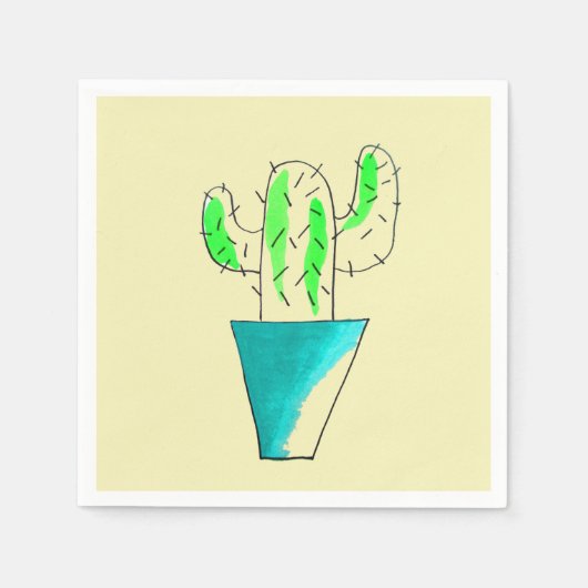 Serviette En Papier Diner party mexicain de Cactus (Devant)