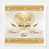 Serviette En Papier Dîner personnalisé 50e anniversaire Mariage servie (Devant)