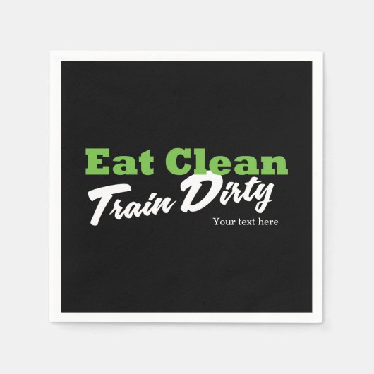 Serviette En Papier DÎNER PROPRE TRAIN DIRTY Gym Fitout Party (Devant)