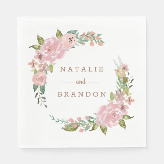 Serviette En Papier Dîner Rose Vintage Dusty Rose (Devant)