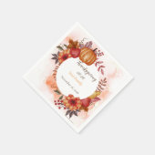 Serviette En Papier Dîner rustique de Thanksgiving d'automne (Coin)