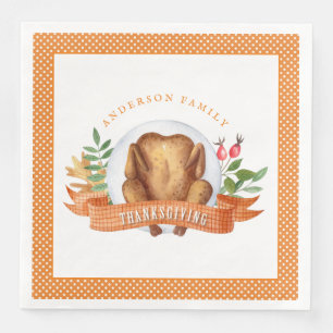 Serviette En Papier Dîner turc Thanksgiving personnalisé