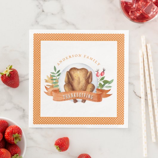 Serviette En Papier Dîner turc Thanksgiving personnalisé (En situation)