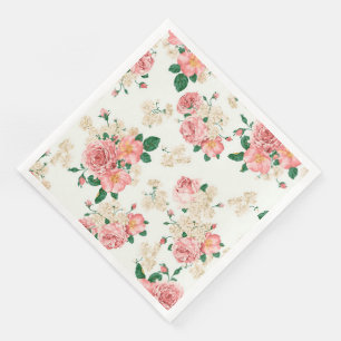 Serviette En Papier Dîner Vintage en papier floral moderne serviettes
