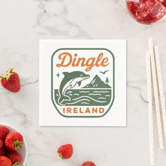 SERVIETTE EN PAPIER DINGLE IRLANDE NAPKINS (En situation)