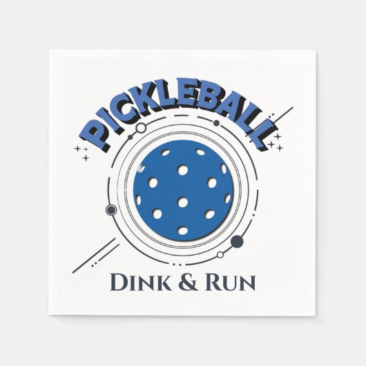 Serviette En Papier Dink et Run Pickleball (Devant)