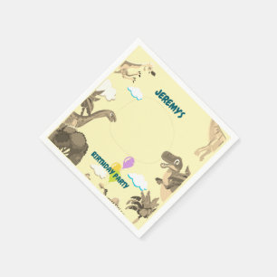 Serviette En Papier Dino Anniversaire de la fête de Naples - Enfants