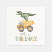 Serviette En Papier Dino Construction Trois Rex Napkins (Devant)