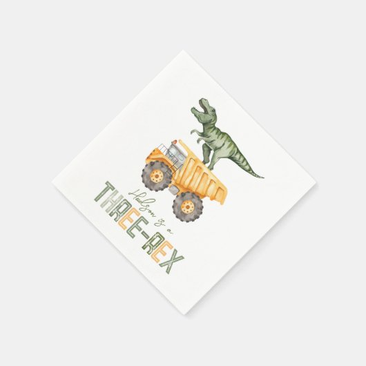 Serviette En Papier Dino Construction Trois Rex Napkins (Coin)