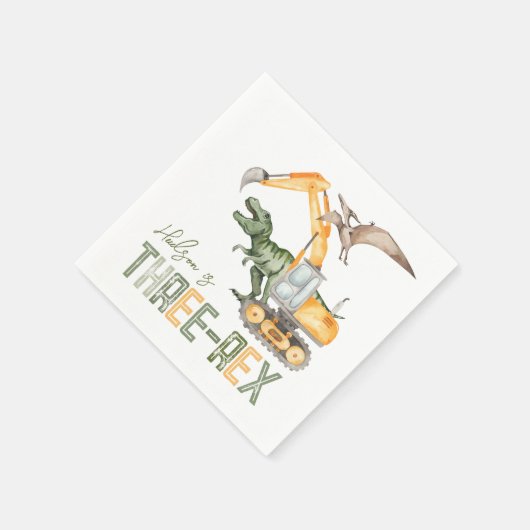 Serviette En Papier Dino Construction Trois Rex Napkins (Coin)