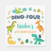 Serviette En Papier Dino Quatre dinosaures garçon tasses de papier d'a (Devant)