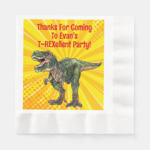 Serviette En Papier Dino T-Rex Dinosaur Amusant Anniversaire Garçon Ja