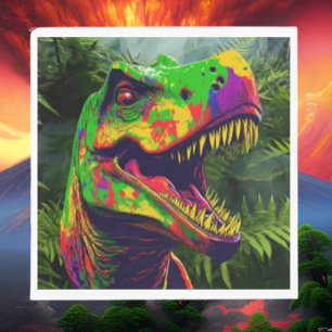 Serviette En Papier Dino T Rex Jungle Happy