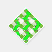 Serviette En Papier Dino Tartan vert et blanc Plaid Motif (Coin)