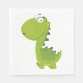 Serviette En Papier Dino vert souriant (Devant)