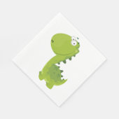 Serviette En Papier Dino vert souriant (Coin)
