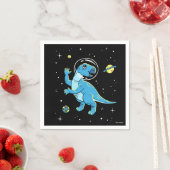 Serviette En Papier Dinos Rhabdodon Bleu Dans L'Espace (En situation)