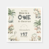 Serviette En Papier Dinosaur 1er anniversaire fête (Devant)