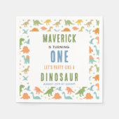 Serviette En Papier Dinosaur 1st Birthday Party | Cute Prehistoric  (Devant)
