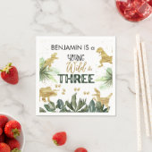 Serviette En Papier Dinosaur 3ème anniversaire garçon fête (En situation)