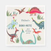 Serviette En Papier Dinosaur anniversaire de enfant (Devant)