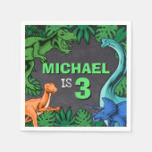 Serviette En Papier Dinosaur Anniversaire de enfant Dino Trex Prehisto (Devant)