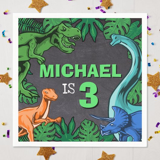 Serviette En Papier Dinosaur Anniversaire de enfant Dino Trex Prehisto