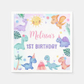 Serviette En Papier Dinosaur Anniversaire des serviettes (Devant)