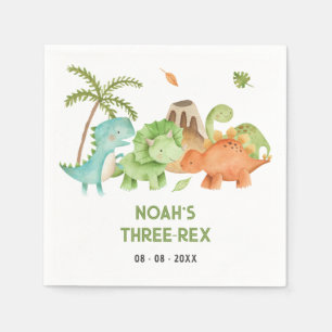 Serviette En Papier Dinosaur Anniversaire Serviettes - Garçon Enfants