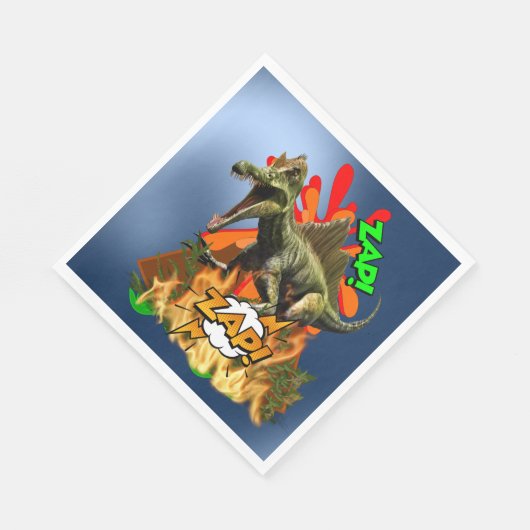 Serviette En Papier Dinosaur art comique volcan zap animal préhistoriq (Coin)