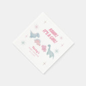 Serviette En Papier Dinosaur Baby shower fille RAWR (Coin)