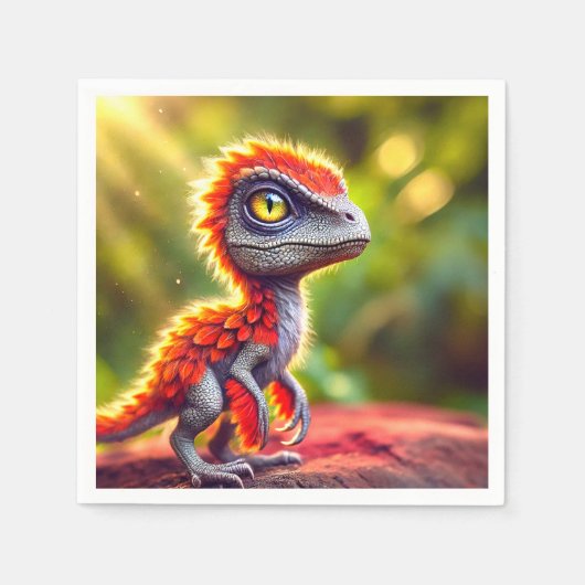 Serviette En Papier Dinosaur Bird (Devant)