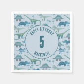 Serviette En Papier Dinosaur Boy Anniversaire de enfant Party Blue (Devant)