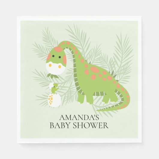 Serviette En Papier Dinosaur Boys Baby shower Papier serviettes (Devant)
