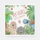 Serviette En Papier Dinosaur Enfants 4e anniversaire (Devant)