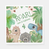 Serviette En Papier Dinosaur Enfants 4e anniversaire (Devant)