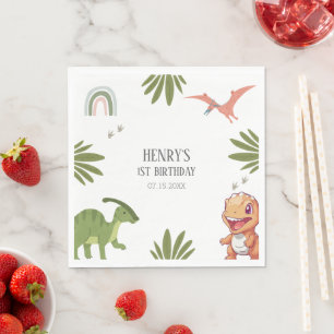 Serviette En Papier Dinosaur fête d'anniversaire